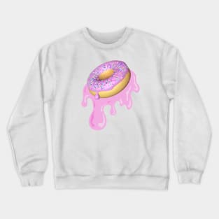 Pink Donut with Rainbow Sprinkles Crewneck Sweatshirt